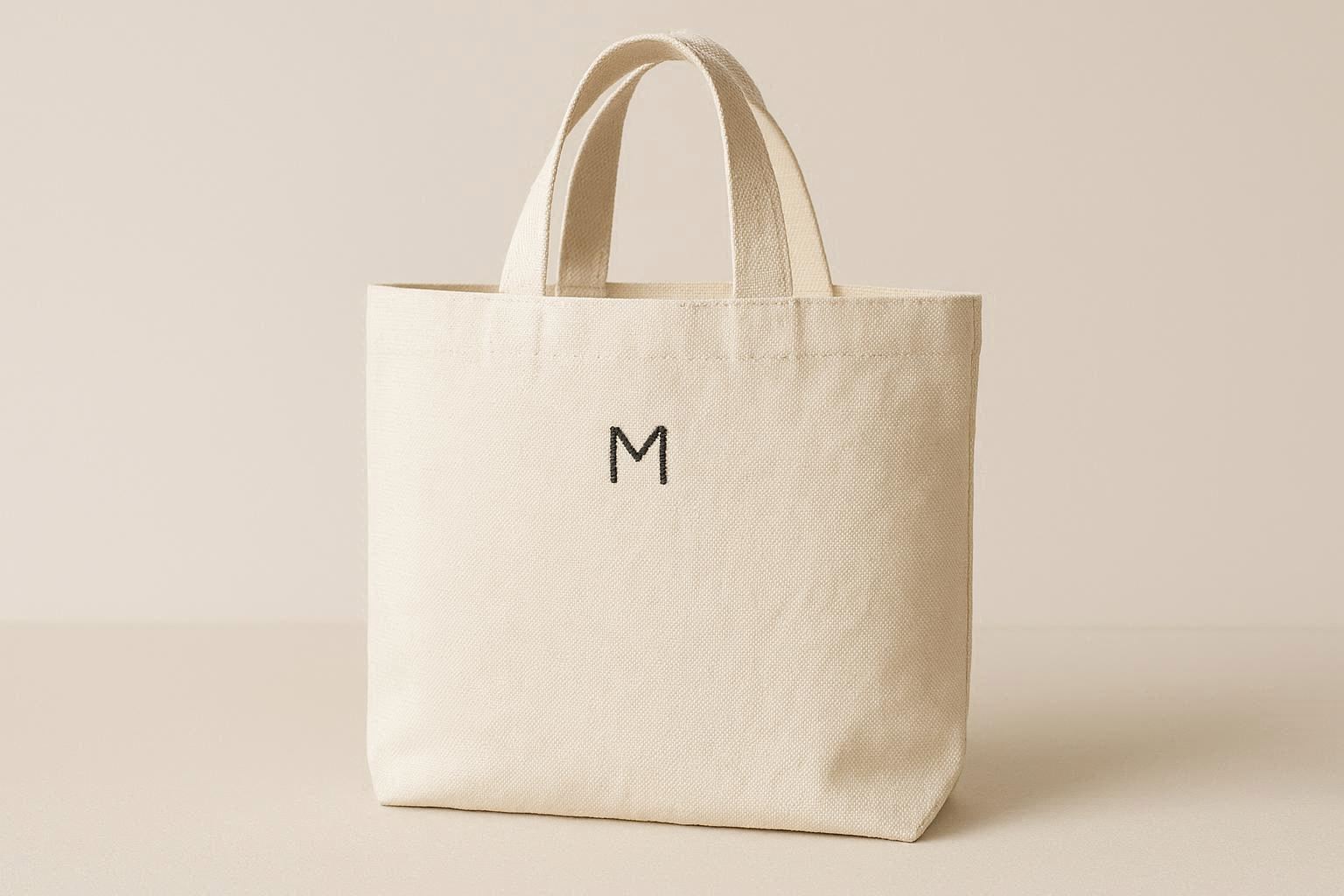 Minimalist Logo-Embroidered Canvas Tote - Subtle Brand Statement - Image 1