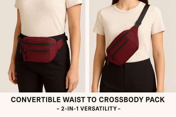 Convertible Waist to Crossbody Pack - 2-in-1 Versatility