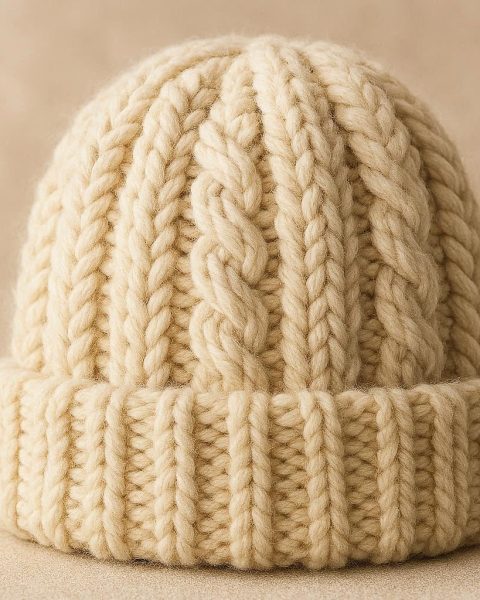 Cable Knit Beanie - Chunky & Cozy Winter Warmth