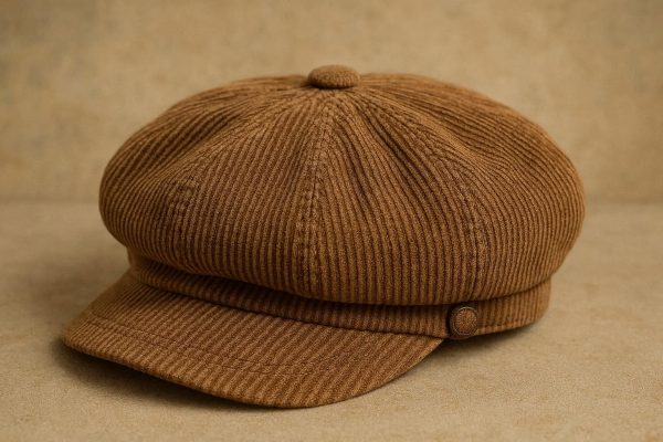 Structured Corduroy Newsboy Cap - Vintage-Inspired Casual Charm