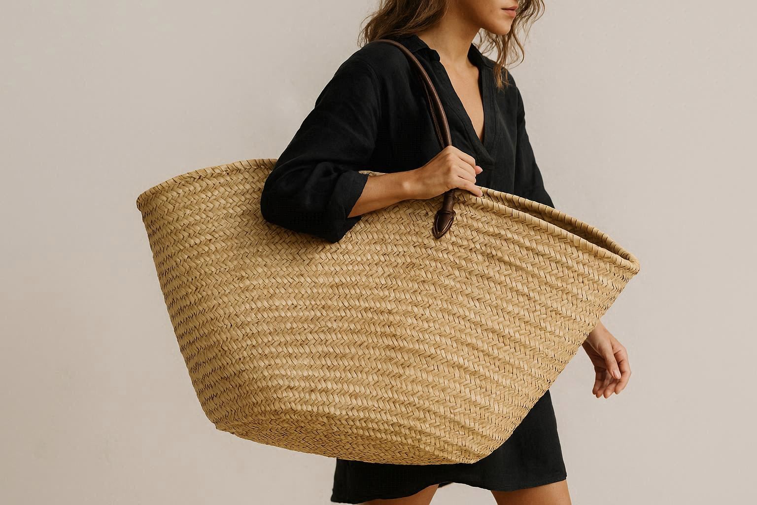 Oversized French Market Tote - Effortlessly Chic Carryall - Image 1