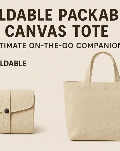 Foldable Packable Canvas Tote - Ultimate On-the-Go Companion