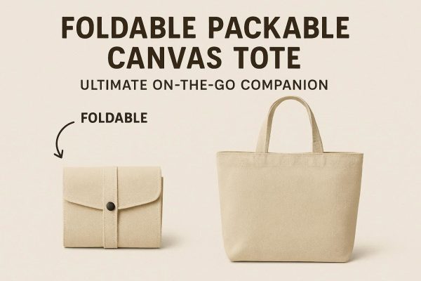 4 Foldable Packable Canvas Tote - Ultimate On-the-Go Companion