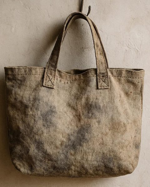 Japanese Wabi-Sabi Dyed Canvas Tote - Artisanal Imperfect Beauty